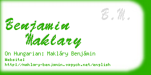 benjamin maklary business card