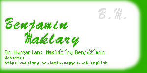 benjamin maklary business card